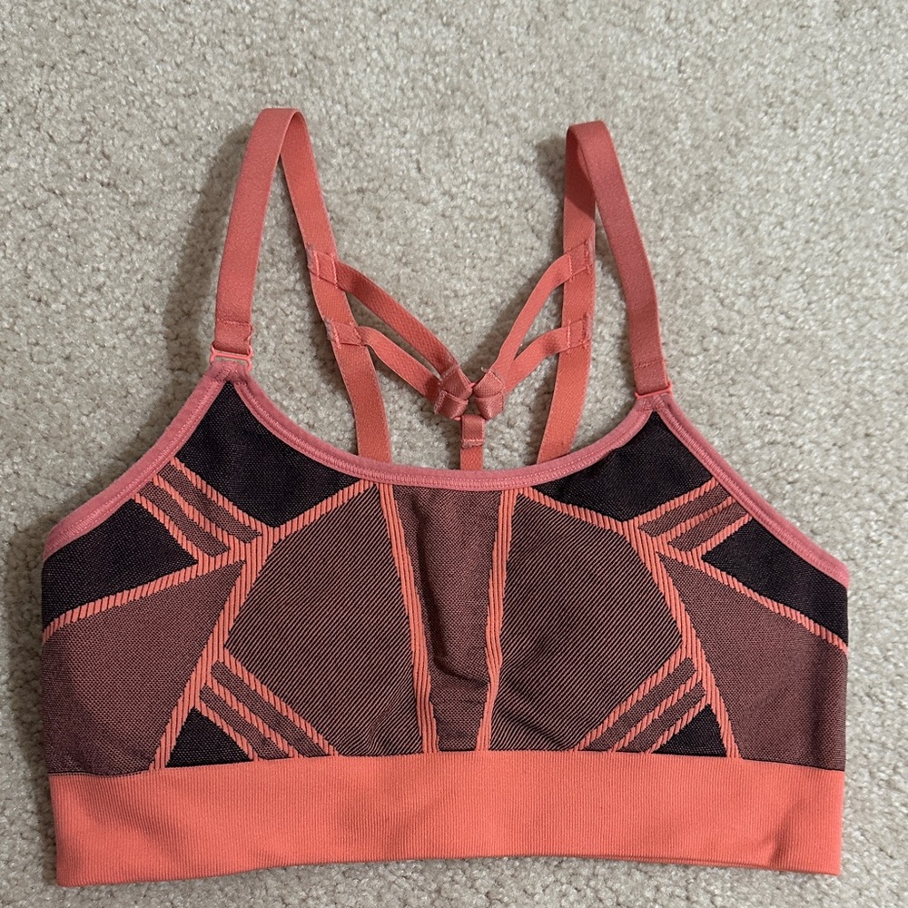 Champion Coral and Black Strappy Sports Bra